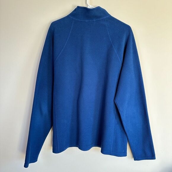 LL Bean Men’s Large 1/4 Zip Pullover Polar Fleece Jacket Sweater #271474 Blue - Picture 7 of 9